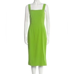 Dolce & Gabbana Green Cady Square Neck Slim Fit SheathTank Mid Dress. Sz. IT 42